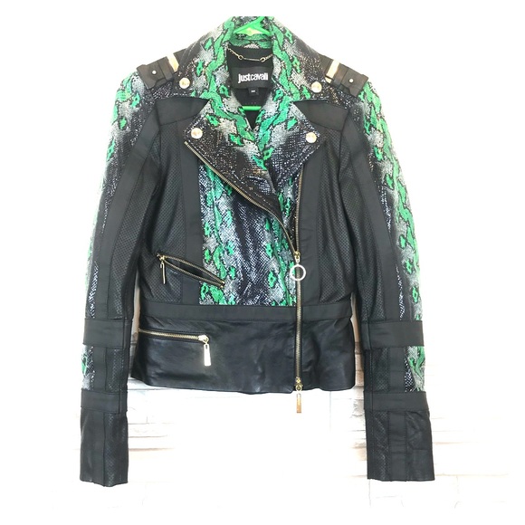 Just Cavalli Jackets & Blazers - Just Cavalli Snakeskin Leather Jacket